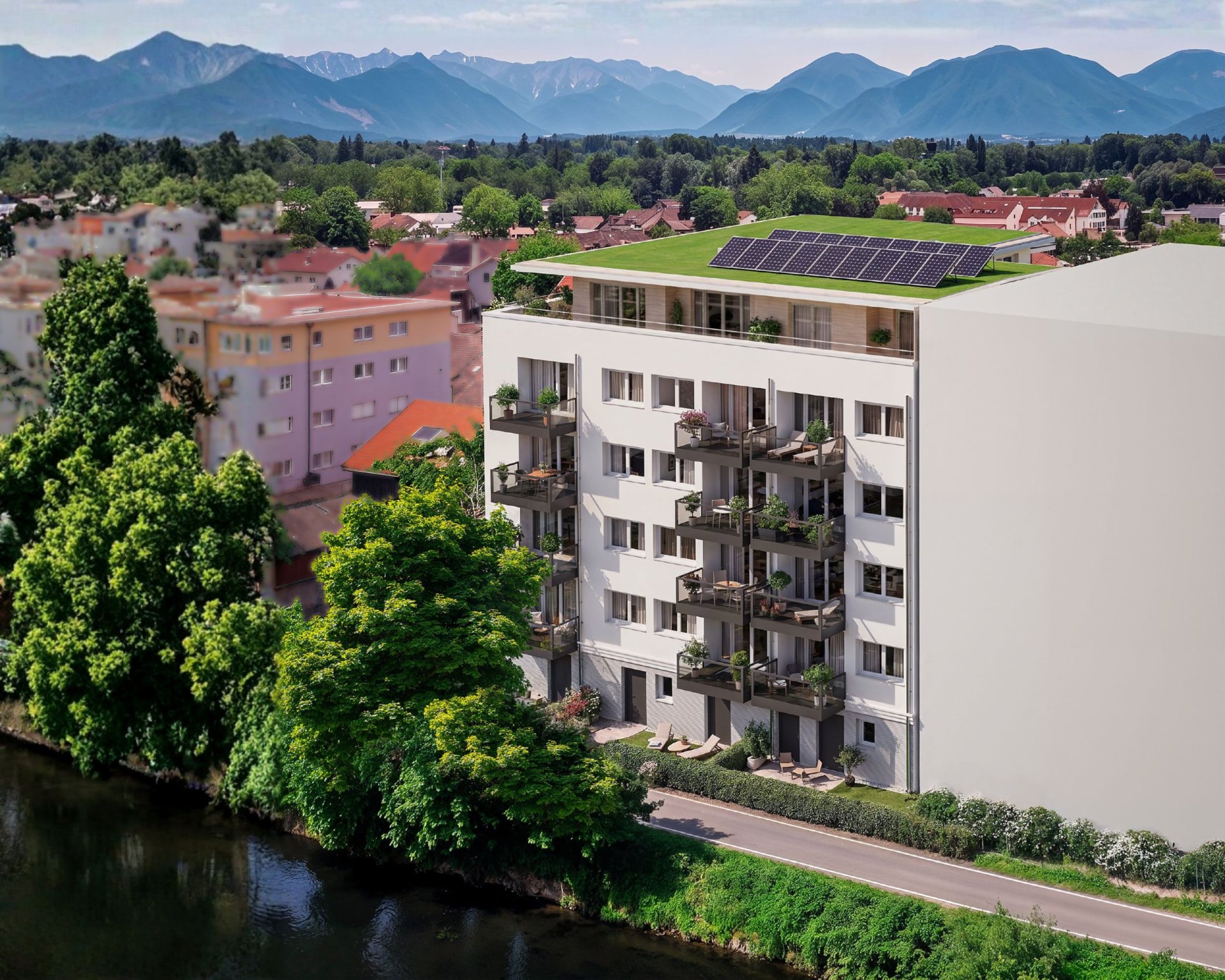 Flussquartier Kolbermoor — Außenansicht
